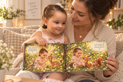 Personalisiertes Tierbuch für Kinder – liebevoll illustrierte Buchansicht