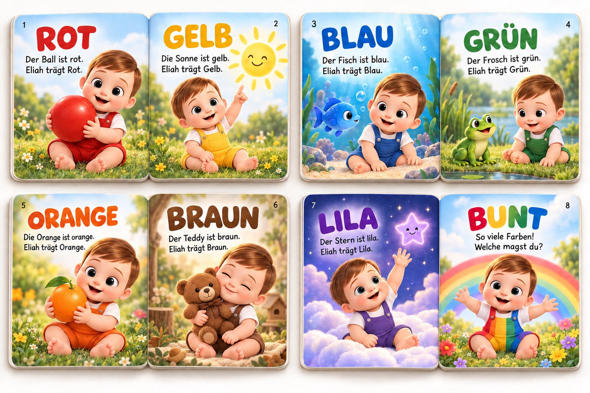 Beispielseiten des personalisierten Farbenbuchs