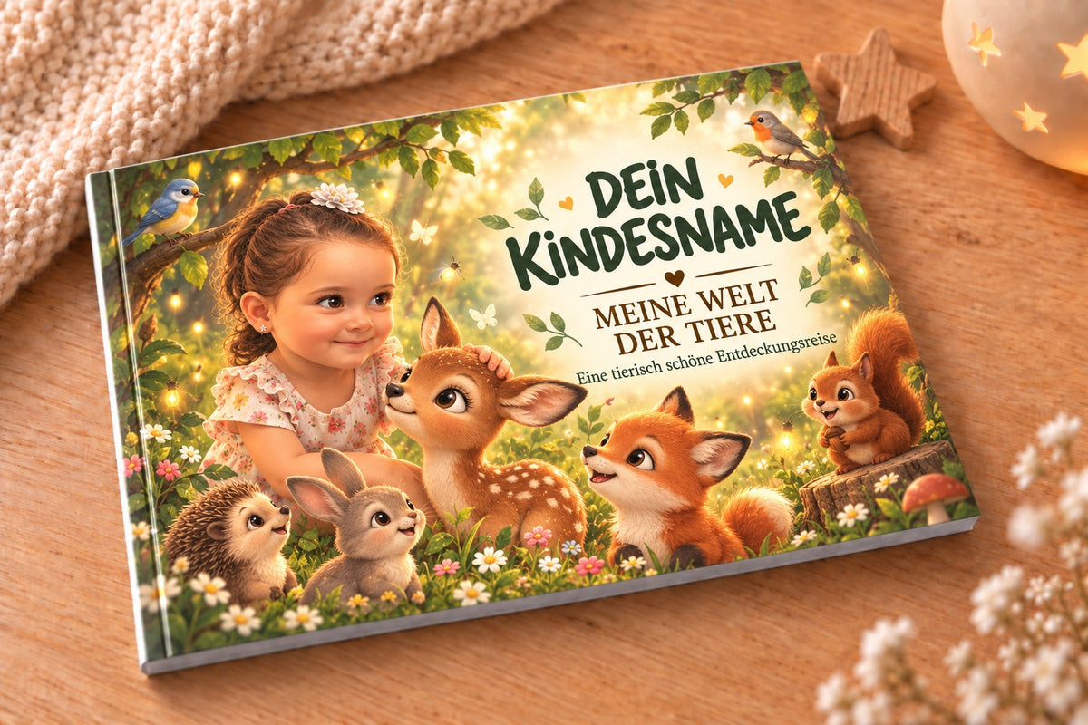 Personalisiertes Tierbuch für Kinder – individuelles Buchcover